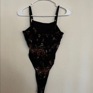 Black and Brown Floral Bodysuit